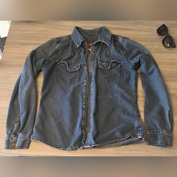 Vintage QSD Qucksilver Denim Button Up Shirt Medium - Picture 1 of 4